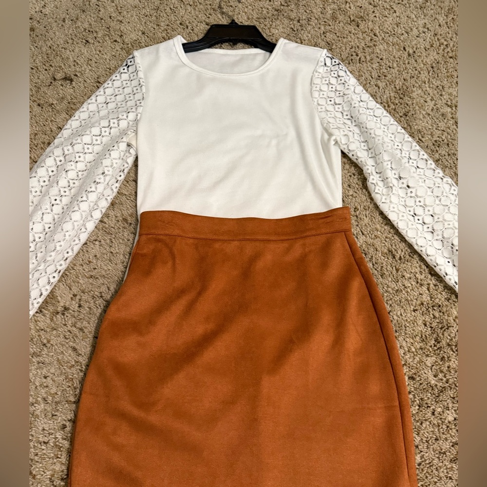 White Lace Sleeve Top